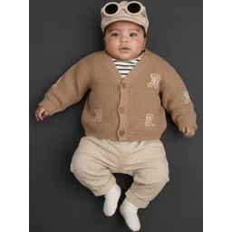 YK Unisex Kids Embroidered Ribbed Cardigan with Embroidered Detail-picture-32