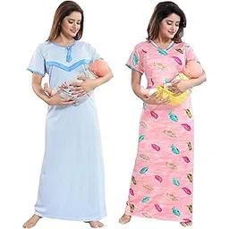 yki Women's Synthetic Maxi Night Gown(Pack of 2)-picture-40