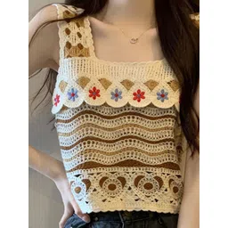 YLCOMPANY Floral Embellished Woollen Top-picture-20