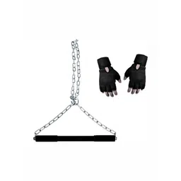 YMD Set Of 2 Chain Rod & Pair Of Gloves Workout Accessories-picture-26