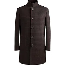 yo highness Men’s Checked Long Coat-picture-40