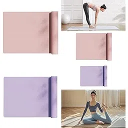 Yoga Mat 10 Mm Gym Non Slip Fitness Mat for Meditation Women Stretching Pink| Sports Equipment | Outdoor Sports Gear | Exercise Gear-picture-17