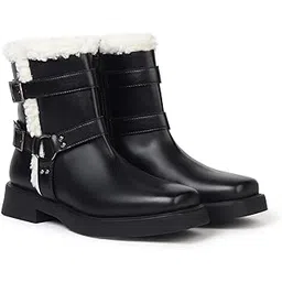 yoho Slays Faux Fur lining Mid-Calf Boots for Women | Extra Cushion Comfort, Skin-Friendly | Trendy, Stylish & Perfect for Winter or Holiday Outings-picture-18