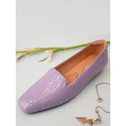 yoho Women Textured Square Toe Loafers-picture-21