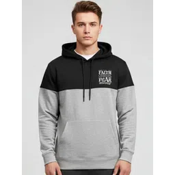 YONGE Men Colourblocked Hooded Sweatshirt-picture-17