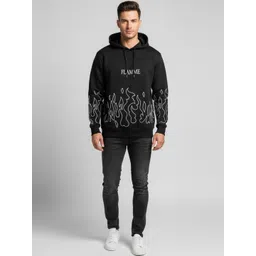 YONGE Men Printed Hooded Sweatshirt-picture-34