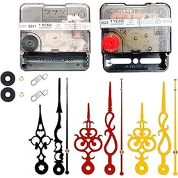 YONOTA® A Product of SONAM Quartz Combo of Sweep & Ticking Silent Movement Machine for Analog Wall Clock Hand (2 Sets DIY) (Needle -Maroon, Black, Gold) , Plastic-image-18