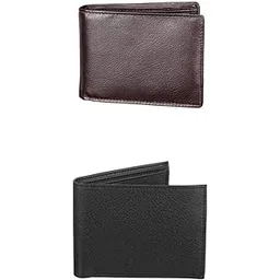 yooko (Pack of 2 Casual Leather Wallet for Men/Boys (Black and Brown)-picture-54