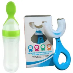 Baby food feeder, u shape brush- Silicon material-image-6