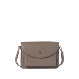 You & Vee Taupe Solid Medium Sling Handbag-picture-38