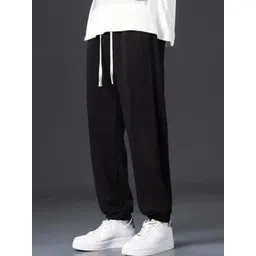 YOU FOREVER Men Cotton Original High-Rise Baggy Joggers Trousers-picture-22