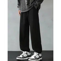 YOU FOREVER Men Original High-Rise Baggy Cotton Joggers Trousers-picture-21