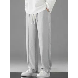 YOU FOREVER Men Solid Original Baggy Fit High-Rise Cotton Joggers Trousers-picture-47