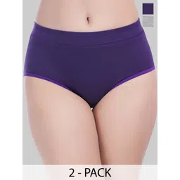 YOU FOREVER Pack Of 2 Women Solid High Waist Hipster Briefs YF-HWPNT-07011-S-picture-18