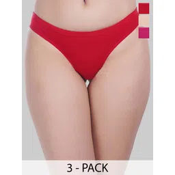 YOU FOREVER Pack Of 3 Thong Briefs TONG01-SKN-PNK-RED-S-picture-32