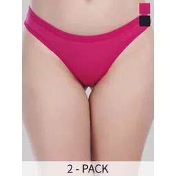 YOU FOREVER Women Pack of 2 Low Rise Thong Briefs-picture-16