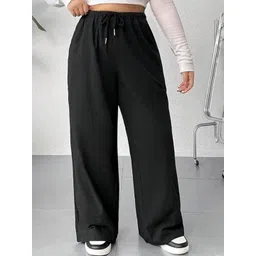 YOU FOREVER Women Solid Original High-Rise Cotton Joggers Trousers-picture-34