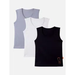 You Got Plan B Boys Pack Of 3 Pure Cotton Innerwear Vests-picture-38