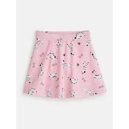 You Got Plan B Girls Dalmatian Printed Pure Cotton Skater Skirt With Inner Shorts-picture-31