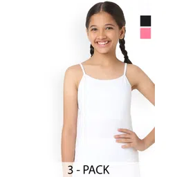 You Got Plan B Girls Pack Of 3 Lightly Padded Camisoles-picture-15