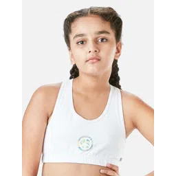 You Got Plan B Girls Seamless Cotton Anti-Bacterial Sports Bra SBNP-Vanilla: 10-12-picture-38