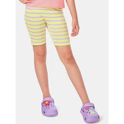 You Got Plan B Girls Striped Mid-Rise Cotton Shorts-picture-40