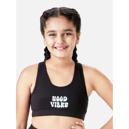 You Got Plan B Girls Typography Printed Double Layered Racerback Sports Bra-picture-13