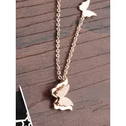 YouBella 18k Rose Gold Plated Butterfly Necklace Pendant for Women and Girls-picture-26