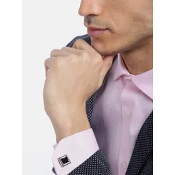 YouBella Black Silver-Plated Square Cufflinks image 2