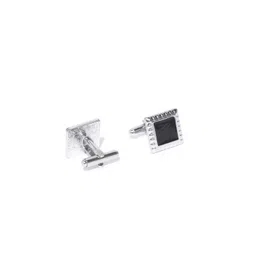 YouBella Black Silver-Plated Square Cufflinks image 3