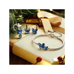 YouBella Blue Crystal Stylish Jewellery Set-image-33