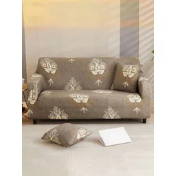 YouBella Brown & Beige Printed 2-Seater Sofa Cover With Arms-picture-38
