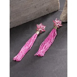 YouBella Gold-Plated Artificial Stones and Beads Contemporary Drop Earrings-picture-13