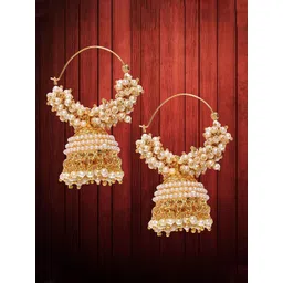 YouBella Gold-Plated Beaded Jhumkas-picture-29