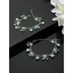 YouBella Gold-Plated Copper Strand Stylish Party Wear Anklets for Women - Set of 2-picture-24