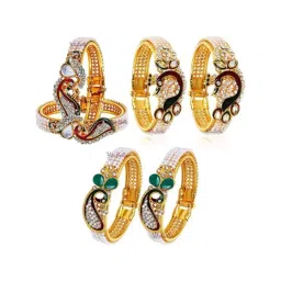 YouBella Gold Plated Multicolour Traditional Pearl Bangle Set Pack of 3-picture-27