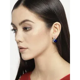 YouBella Gold-Plated Silver-Plated	 Stylish Fancy Silver Stud Earrings-picture-16