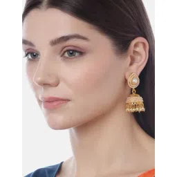 YouBella Golden White Jhumki Earrings for Women-picture-29