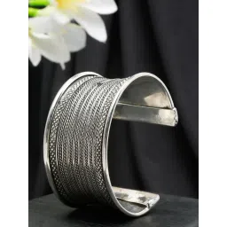 YouBella Jewellery Celebrity Inspired Silver-Plated Cuff Bracelet image 1