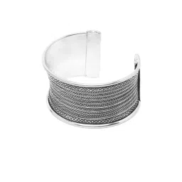 YouBella Jewellery Celebrity Inspired Silver-Plated Cuff Bracelet image 3