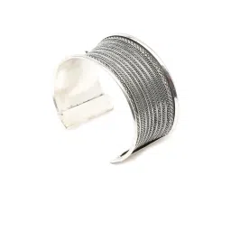 YouBella Jewellery Celebrity Inspired Silver-Plated Cuff Bracelet image 5