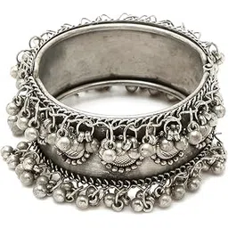 youbella Jewellery for Women Celebrity Inspired Oxidised Silver Plated Cuff Bracelet Bangle for Women and Girls-picture-26