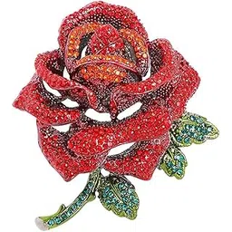 youbella Jewellery for Women Stylish Celebrity Inspired Love Rose Shaped Brooch for Women/Men/Girls/Boys (Red) (YB_Brooch_155)-picture-17