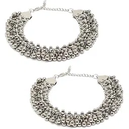 youbella Jewellery German Silver Plated Stylish Handmade Payal Anklets for Girls and Women-picture-34