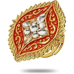 youbella Jewellery Stylish Kundan Polki Ring for Women and Girls (Adjustable Size)-picture-29