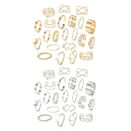 YouBella Latest Stylish Stackable Kunckle Rings Combo of 44-picture-41