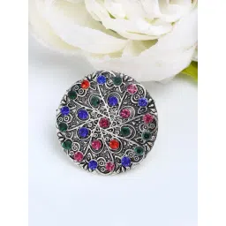 YouBella Party Wear Silver-Plated Multi Cocktail Rings-picture-29