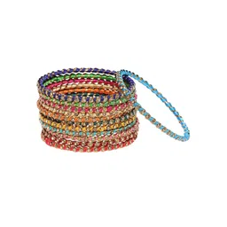 YouBella Set Of 12 Gold Plated Stone- Studded Bangles-picture-39