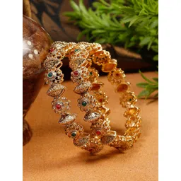 YouBella Set Of 2 Gold Plated Stone-Studded Bangles-picture-17