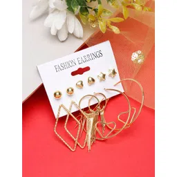 YouBella Set Of 6 Gold-Plated Contemporary Shaped Studs-picture-17